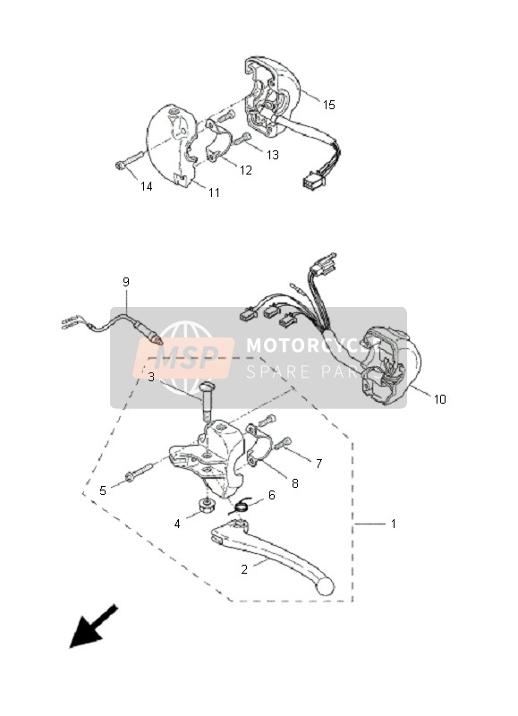 5EUH39870000, Boitier Inf,  De Comm, Yamaha, 1